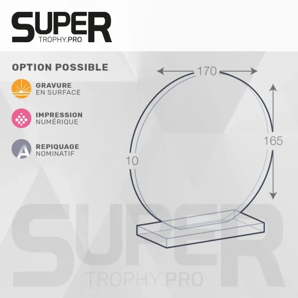 dessin technique d'un trophée de forme ronde