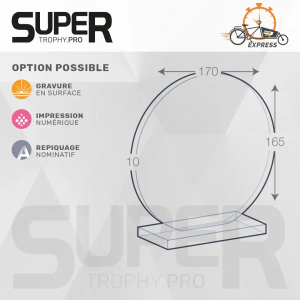 dessin technique d'un trophée de forme ronde